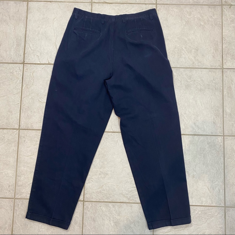 ALK 36-32 Blue Pleated Slacks Mavy pants Uniform Slacks